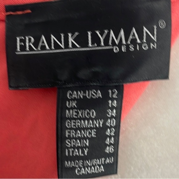 Frank Lyman Design Multicolour Tropical Cocktail Dress Laser Cut Lace Size 12 - Picture 2 of 10